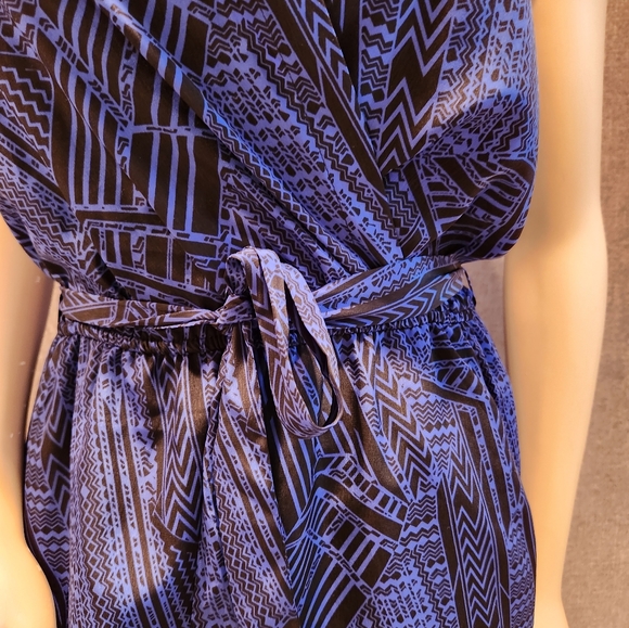 Ladies summer dress black/blue - Picture 6 of 7